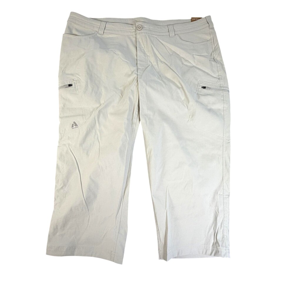 Eddie Bauer First Ascent Pants Womens 20W Beige WW Guide Capri Stretch Hiking